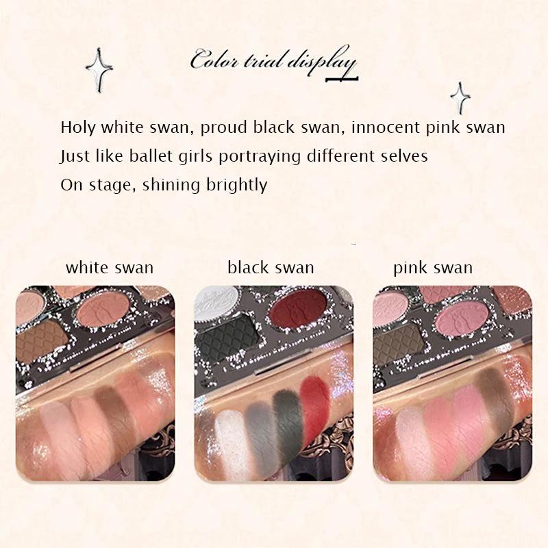 Flower Knows Swan Ballet fard à paupières Palette mat Fine miroitant perle visage Palette 6 couleurs