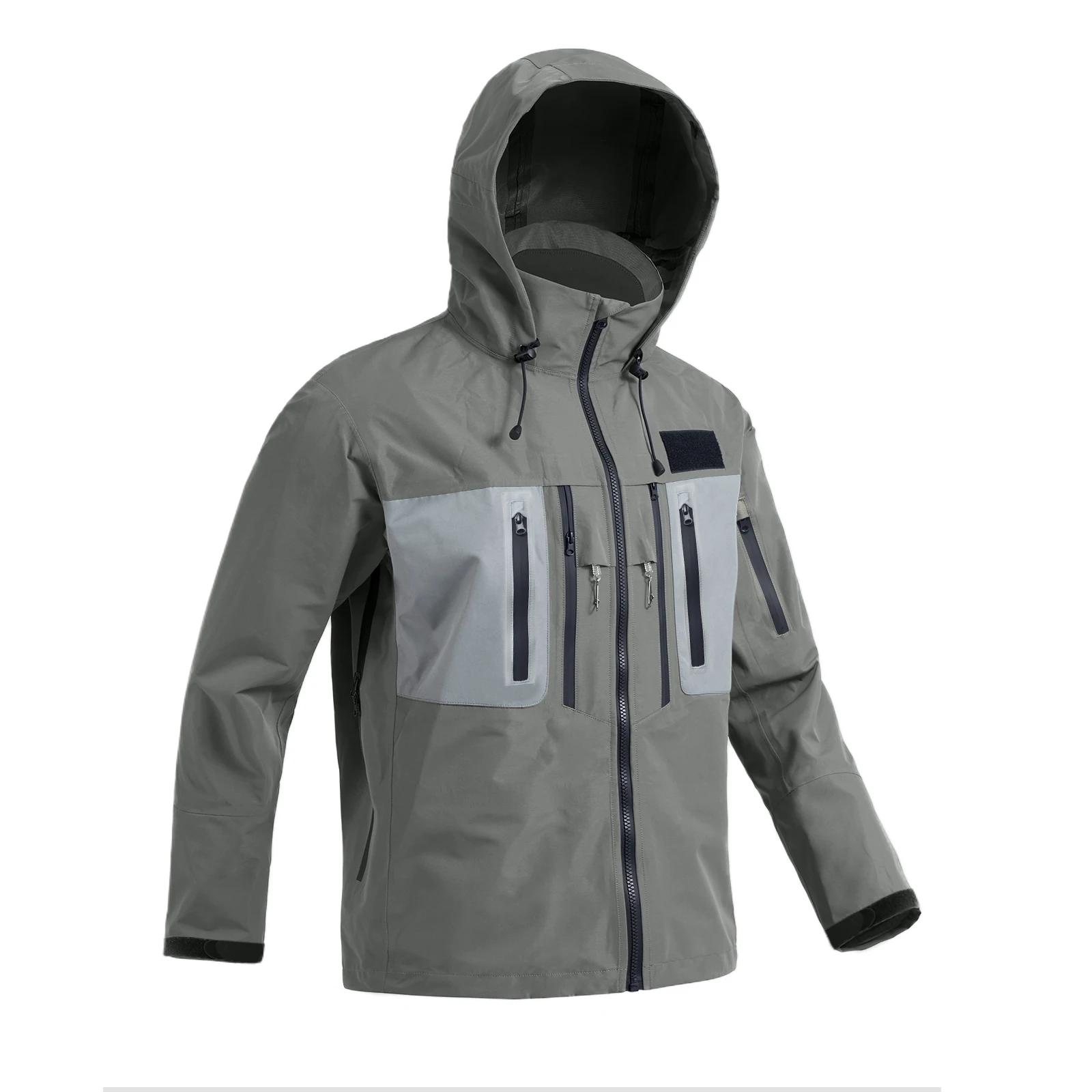 Veste imperméable à capuche pour hommes, pêche à la mouche, randonnée, 3 couches, vêtements coupe-ve