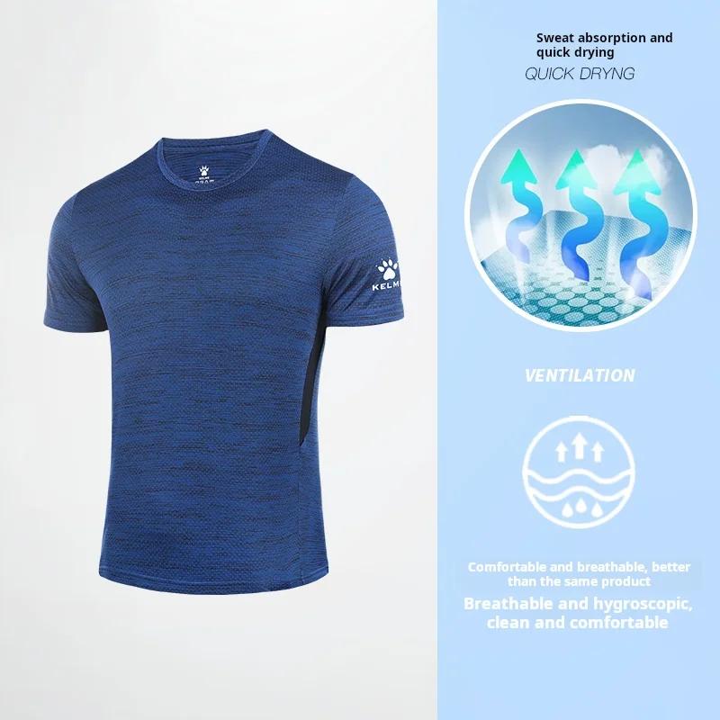 Kelme-T-shirt de course à manches courtes pour homme, haut de sport fin, respirant, séchage rapide,