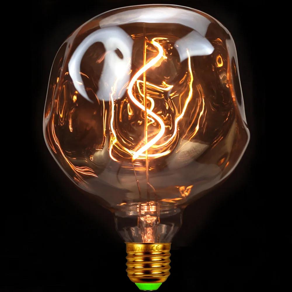 TIANFAN-Ampoule LED vintage Edison G125, grande pierre de forme spéciale, 4W, variable, 110V, 220V,