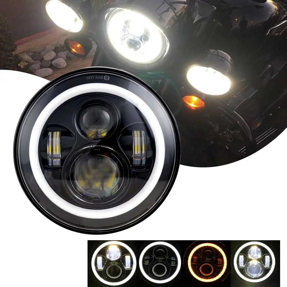 Phare de moto 7 pouces LED pour Harley Touring Ultra classique Electra Street Glide Road King Yamaha