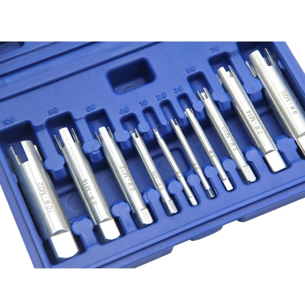 Extracteur de robinet à tête cassée, extracteur de fil à main M4-M22, compteur de taraudage de fil c