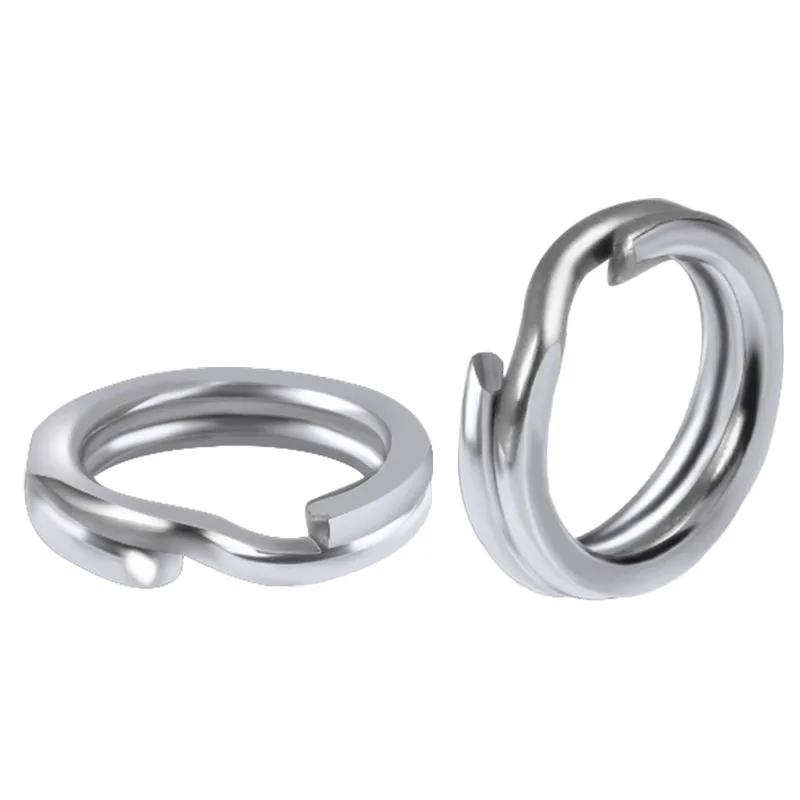 Anneau fendu de pêche en acier inoxydable, Double anneau fendu ovale solide, accessoires pour croche
