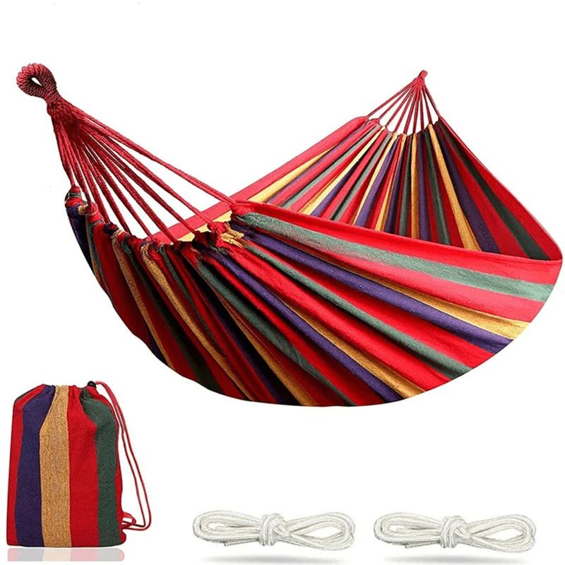 Hamac simple en toile épaisse et large, pour Camping en plein air, sac à dos, balançoire de loisirs,