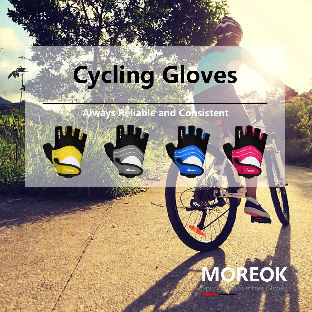 Gants de cyclisme MOREOK, gants de vélo demi-doigts avec coussinets en silicone de 5 mm, gants de vé