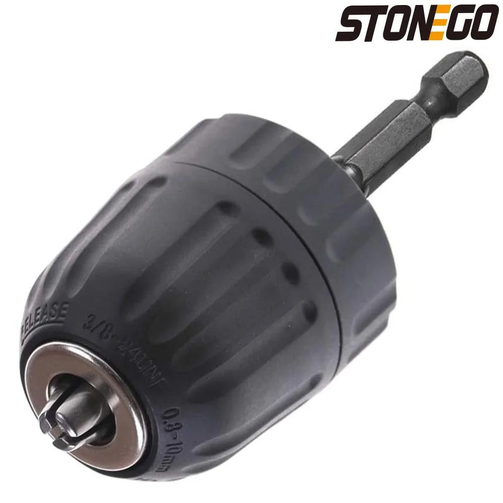 STONEGO – convertisseur de mandrin de perceuse sans clé, 0.8-10mm, filetage 3/8 "- 24UNF, adaptateur