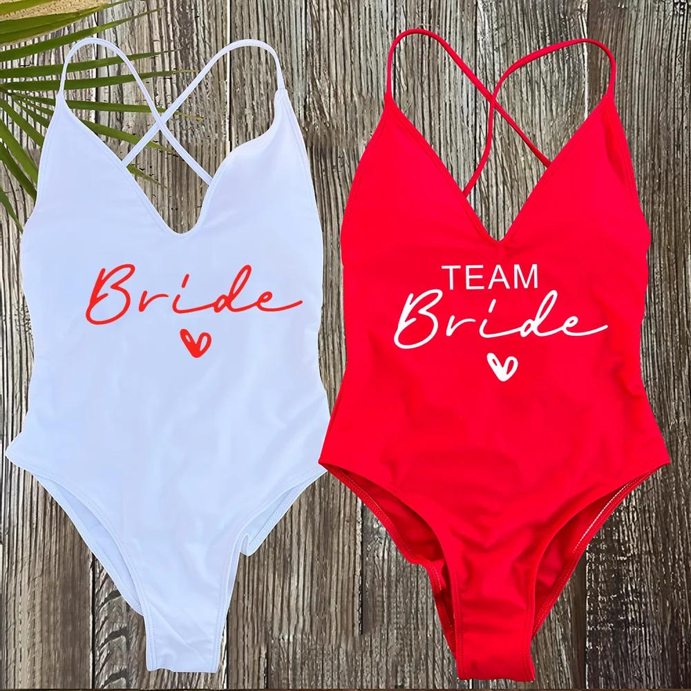 Sexy rembourré une pièce maillot de bain femmes équipe mariée maillots de bain Bikini été maillot de