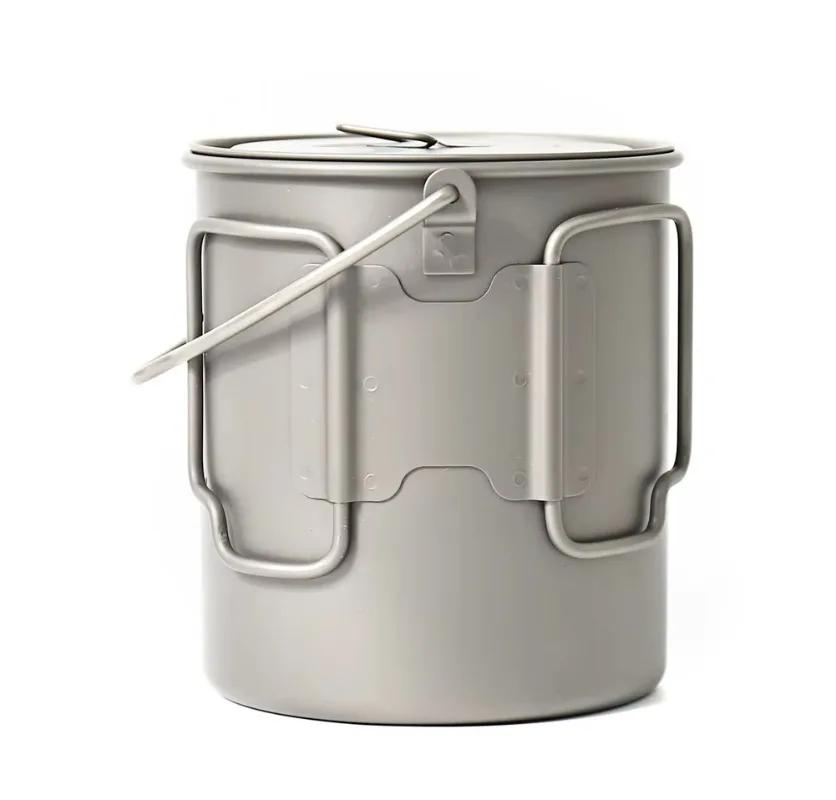 TOAKS Pot en titane de 750 ml avec poignée de caution Pot de camping en plein air POT-750-BH