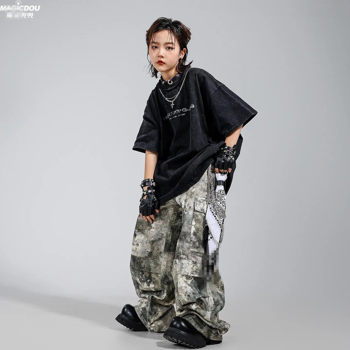 Ensemble de tenue de danse pour enfants, style hip-hop, streetwear, jazz, unisexe, pour spectacle, v