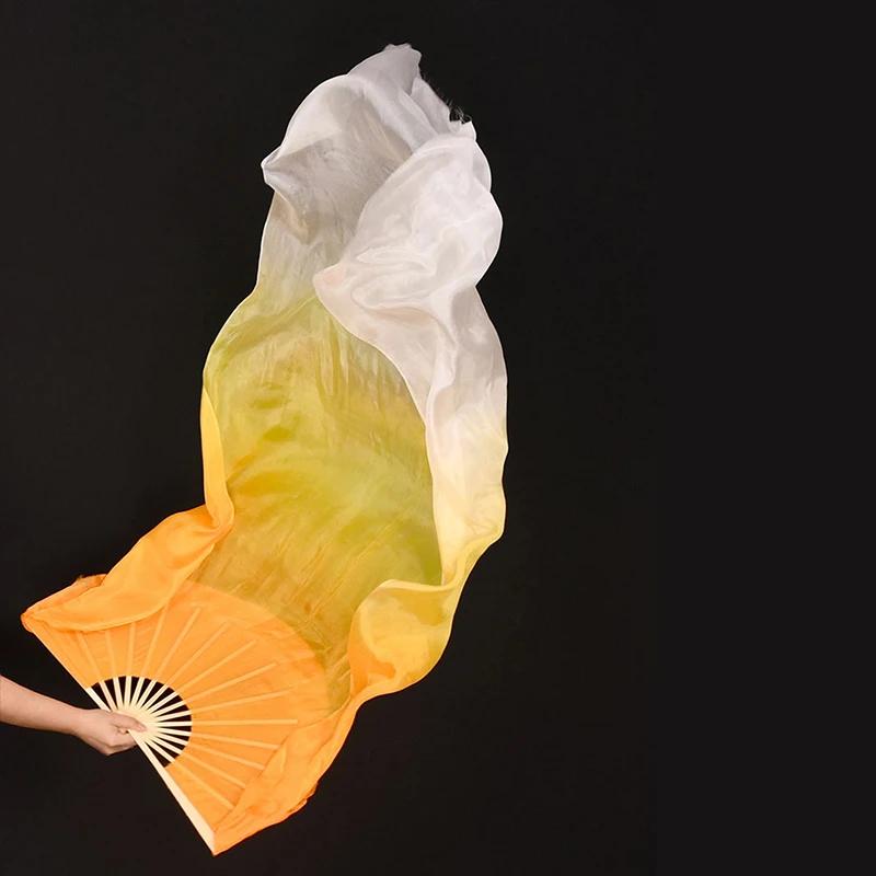 Éventail de danse du ventre en soie dégradée de 180cm, teint à la main, fluide, Extra Long, pour fem