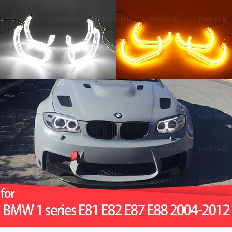 LED cristal yeux d'ange coupe Style DRL DTM U forme lumière 6000K blanc jaune pour BMW série 1 E82 E