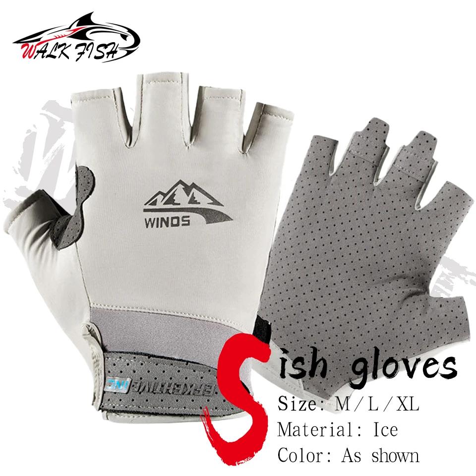 Gants sans doigts pour hommes et femmes, Protection solaire UV, demi-doigt pour la pêche, la pagaie,