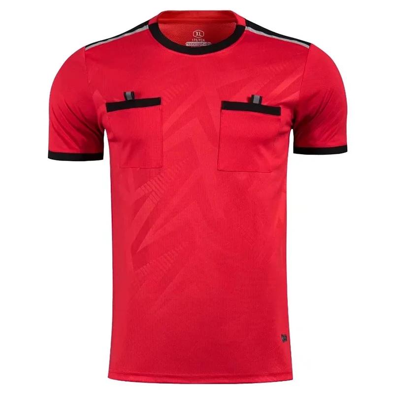 Uniformes d'arbitre professionnels pour hommes, maillots de football avec poches, chemise d'équipe à