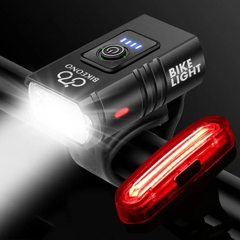 Feu avant arrière de vélo T6 LED avant USB Rechargeable vtt lampe de vélo de montagne phare de vélo