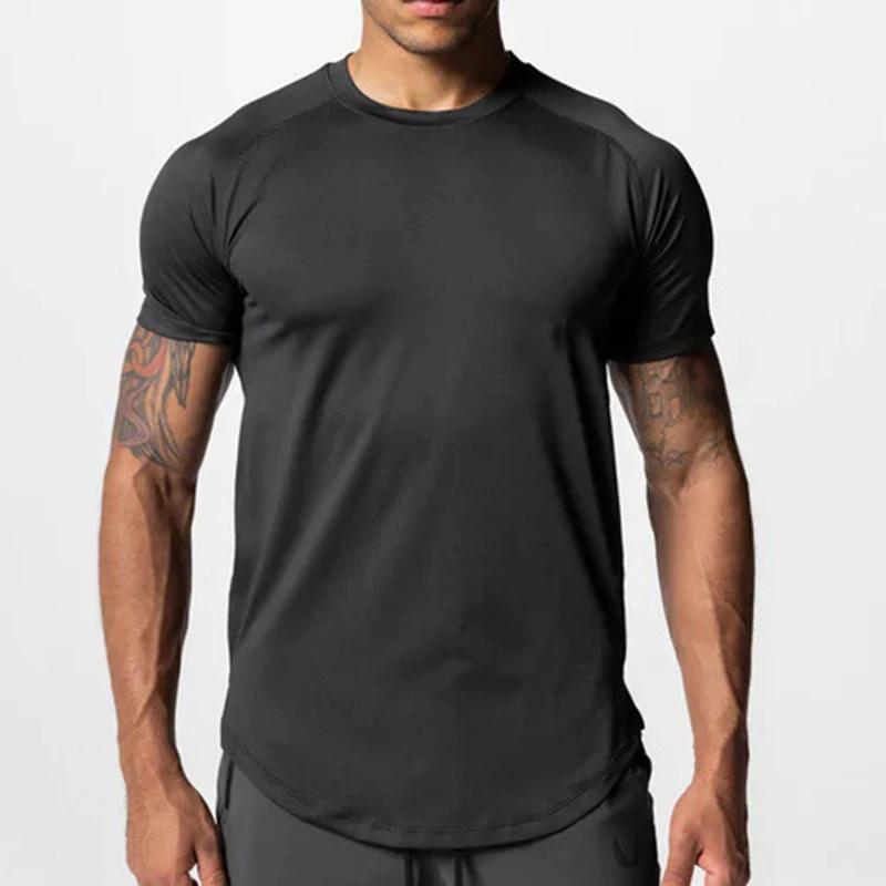 Chemise manches courtes homme 2025 séchage rapide - Sweat fitness course hydratant col rond - Entraînement sport