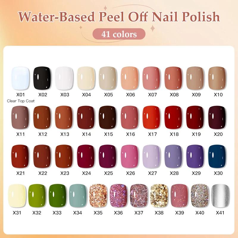 Vernis à ongles coloré à base d'eau, 10ml, pas besoin de lampe, rouge, rose, paillettes, Nail Art, t