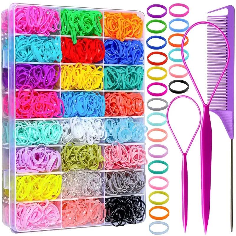 Élastiques à cheveux 24 couleurs, mini-élastiques pour cheveux, petits attaches pour cheveux, access