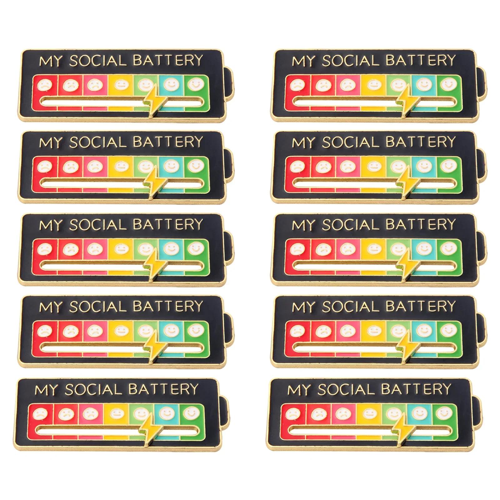 10 pièces mes broches de batterie sociale pour femmes hommes broche d'expression de Conversion d'hum