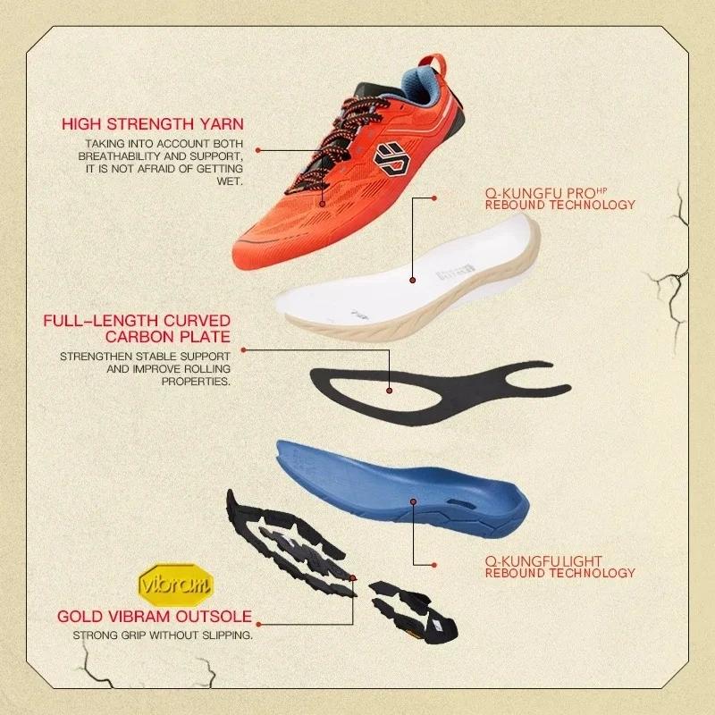 Chaussures de trail QIAODAN ShanShen 2.0 avec plaque en carbone pour hommes 2025 – Baskets de randon