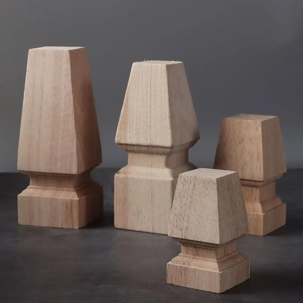 Pieds de meuble en bois naturel, pièces de remplacement pour haut-parleur, armoire, lit, table, boît