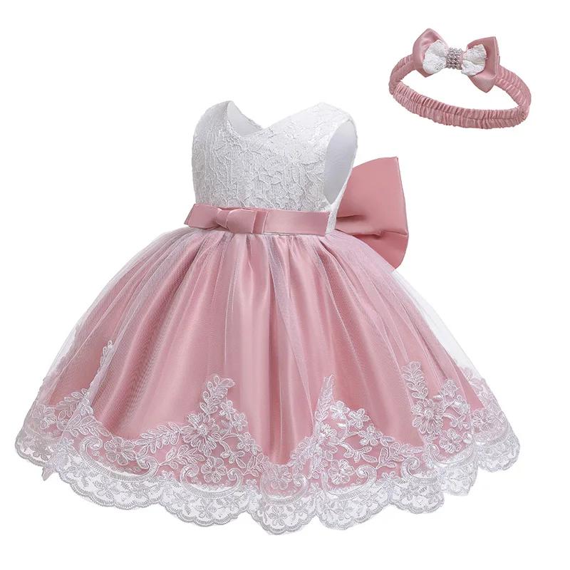 LZH bébé fille robe nouveau-né vêtements princesse robe + chapeaux pour enfant en bas âge anniversai