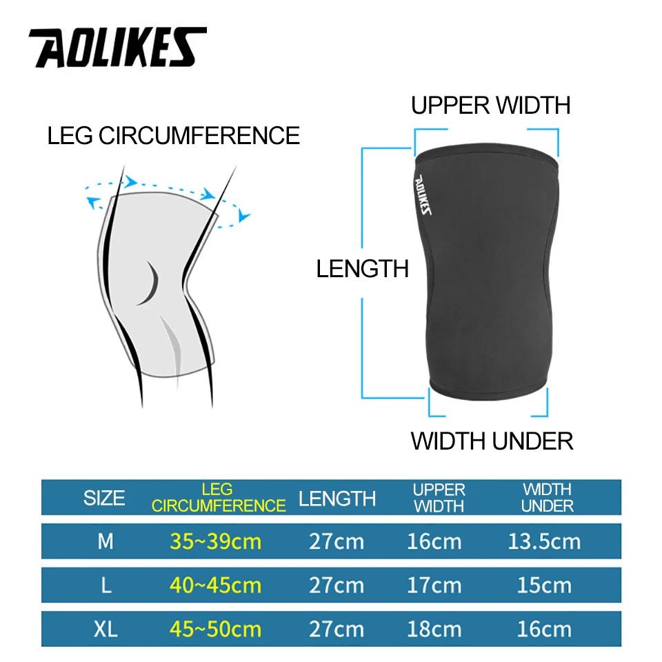 AOLIKES 1 paire Squat 7mm genouillères soutien gymnastique sport Compression néoprène genou protecte