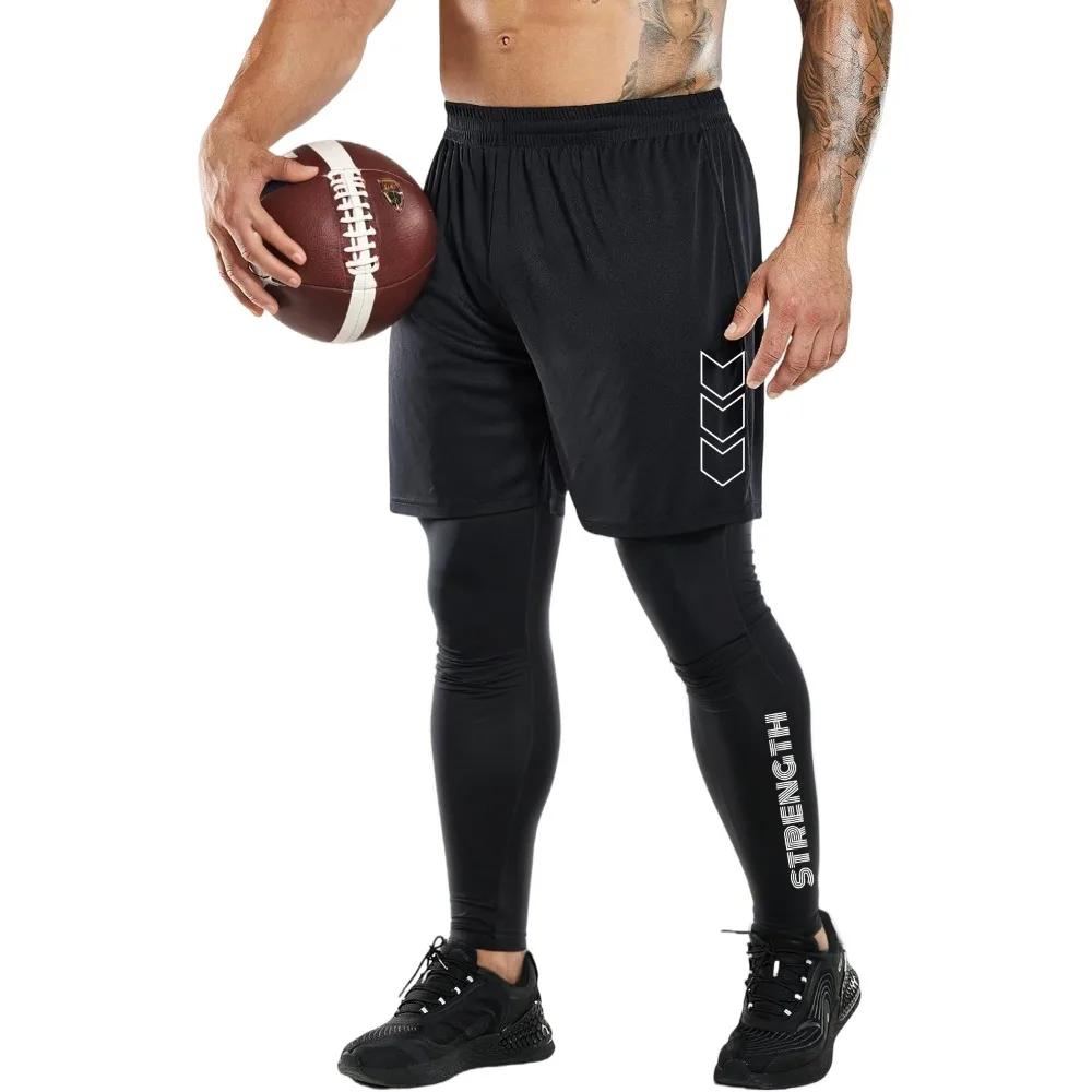 Pantalon de sport de compression 2 en 1 pour hommes, pantalon d'entraînement à séchage rapide, panta