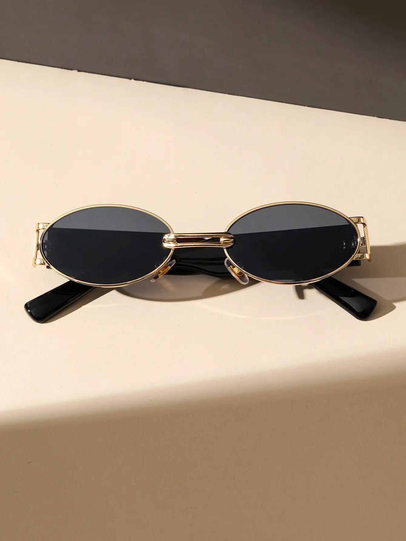 Lunettes de soleil unisexes à monture ovale en plastique, 1 pièce, pour la photographie de rue et le