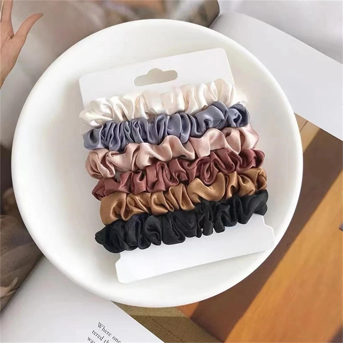 Chouchous en Satin pour femmes, 6 pièces, plus doux que les chouchous en soie pour cheveux | Chouc