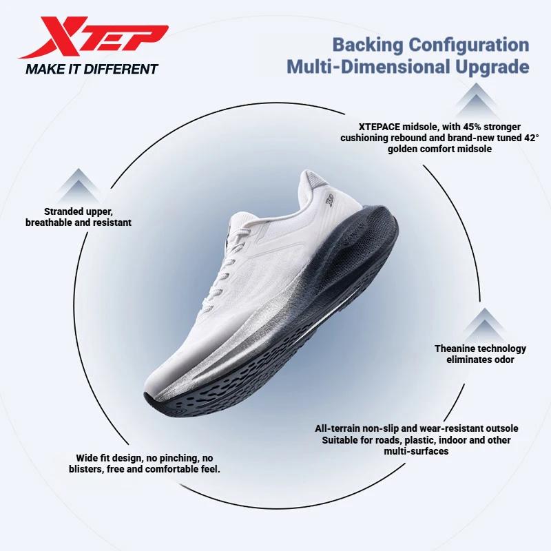 Xtep Backstay Summer pour hommes, chaussures de course antibactériennes confortables, résistantes à