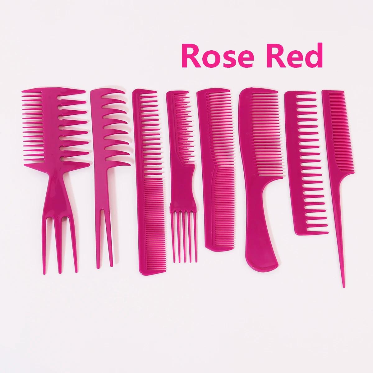 Peigne à cheveux antistatique, 8 pièces, peigne queue de cheval, peigne de maquillage, accessoires d