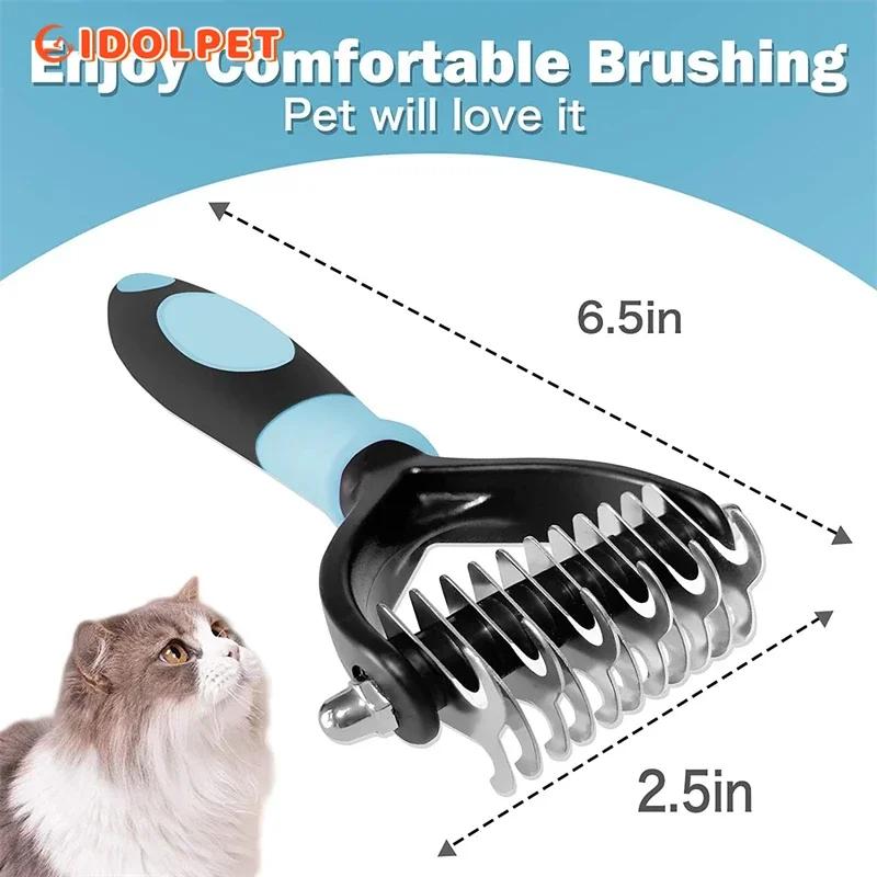 Brosse professionnelle de démêlage pour animaux de compagnie, peigne à démêlage sur 2 côtés pour chi