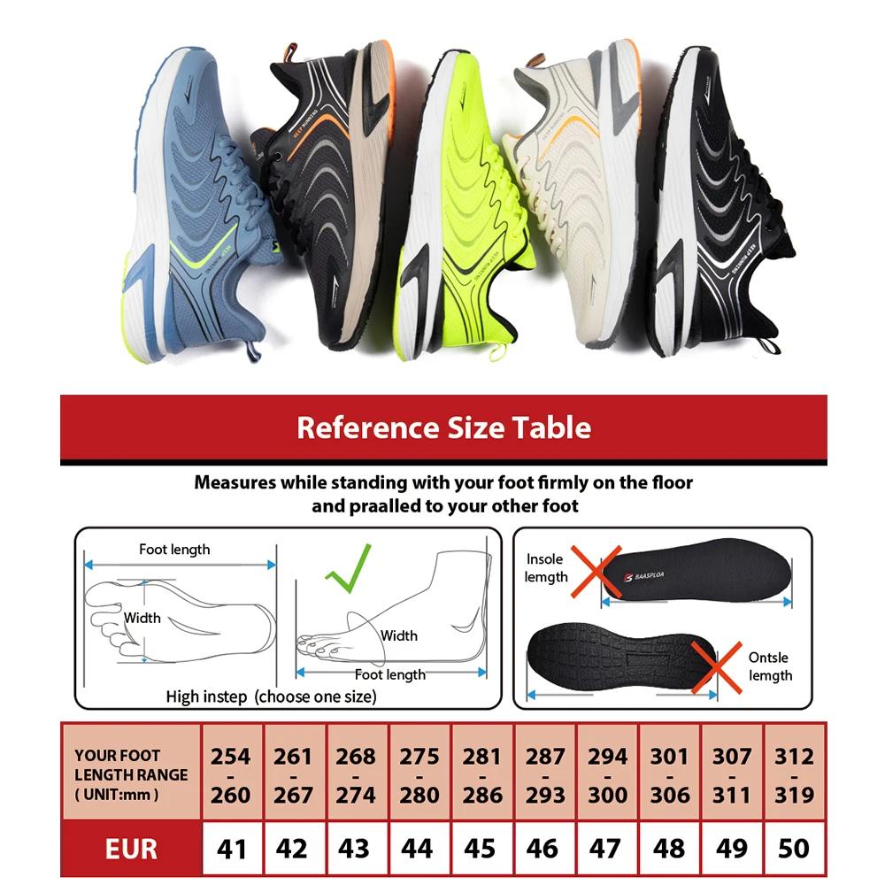 Baasploa-Chaussures de Course Légères en Maille pour Homme, Baskets de Marche Décontractées, Respira