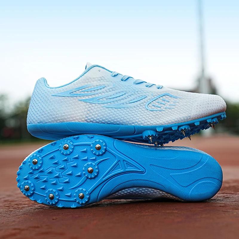 Chaussures d'athlétisme à pointes pour hommes et femmes, chaussures de course pour garçons et filles