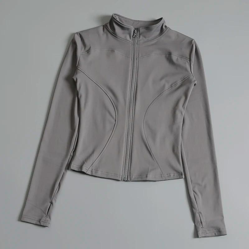 Veste de sport zip-up pour femme Gym Fitness - Veste d'entraînement recadrée pour le yoga et la course