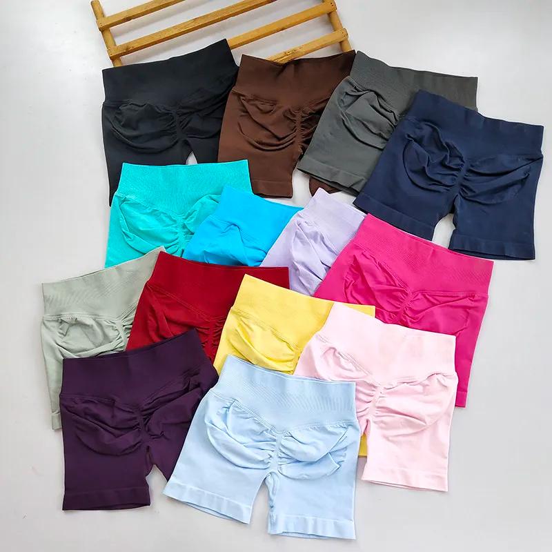 Short de fitness taille haute sans couture pour femmes: compression de contrôle du ventre, levage de