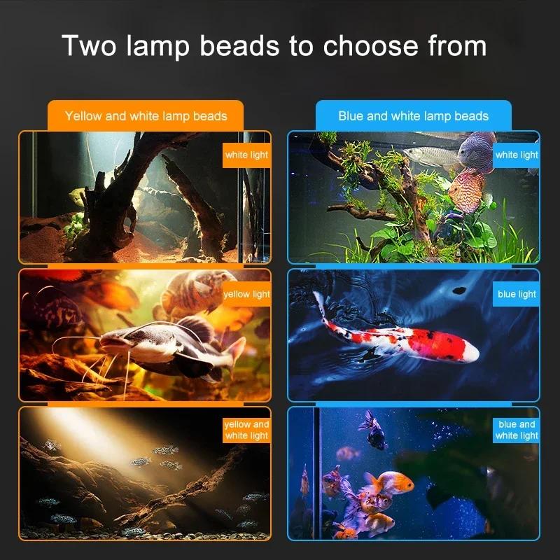 Lumière Led pour Aquarium, décoration d'aquarium, projecteur à mise au point réglable, lampe de cult