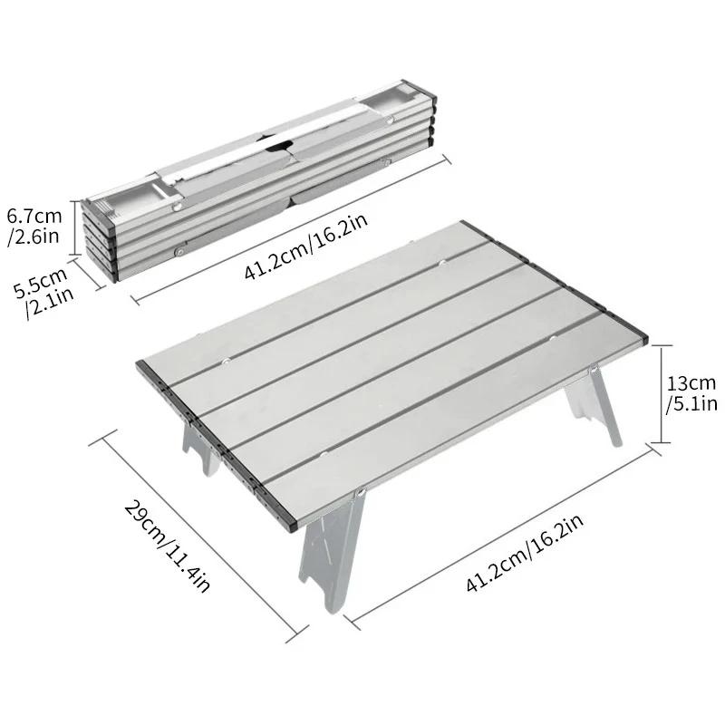 Table en rouleau légère, Mini sac à dos pliant, pêche pique-nique barbecue, Table d'extérieur en alu