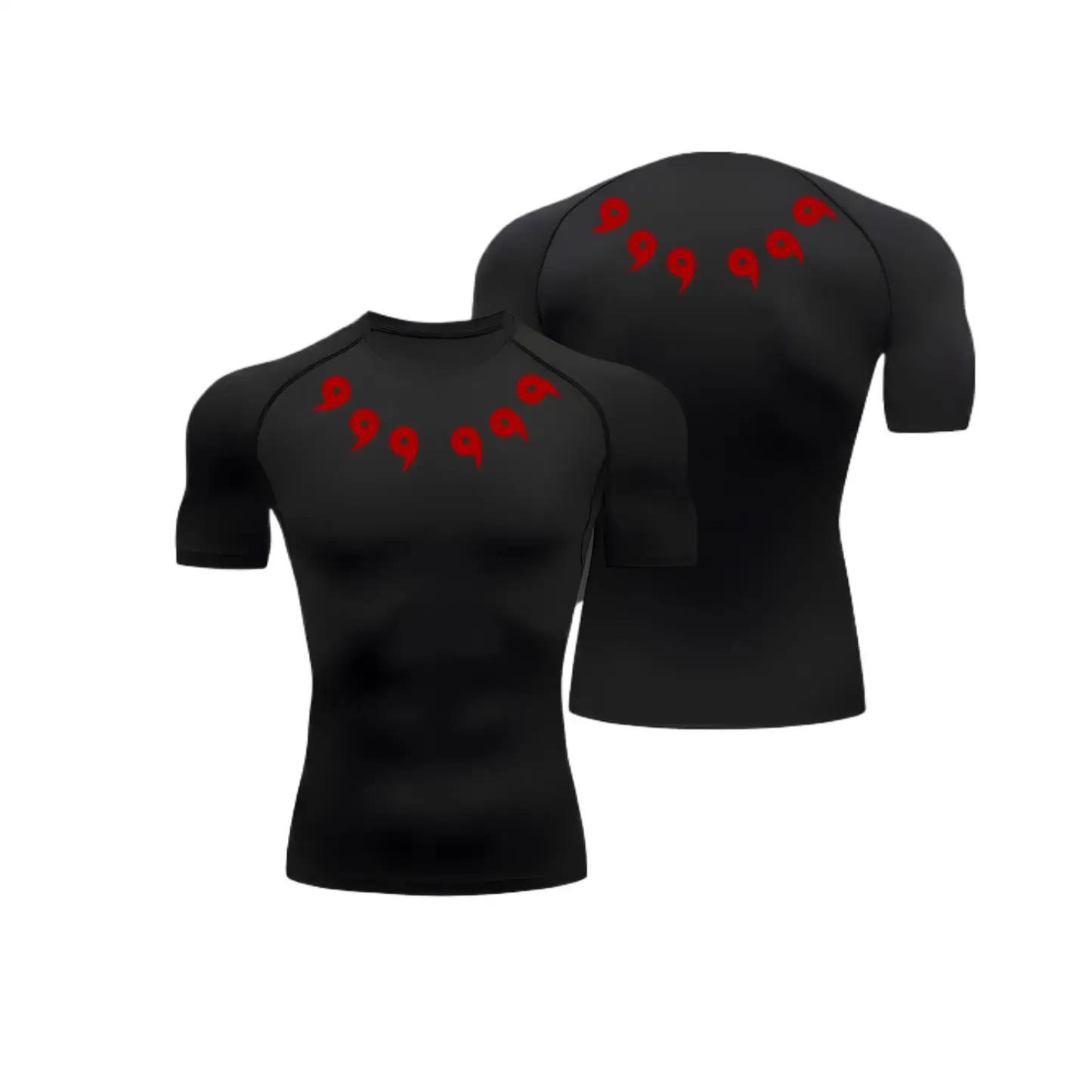 Chemise de Compression Anime pour hommes, imprimé d'été, manches courtes, protection contre les érup