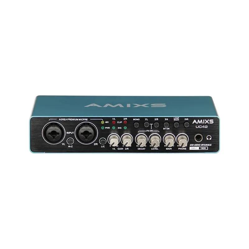 AMIXS UC42 Interface Audio pour Enregistrement Ordinateur Lecteur Gratuit USB Carte Son Externe pour