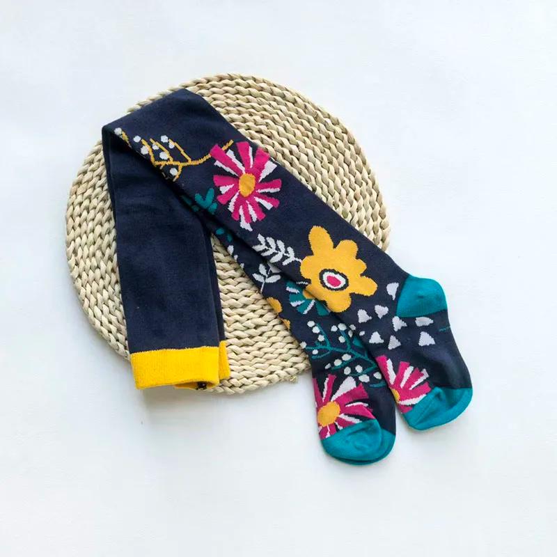 1 paire de collants pour filles, mignons, rayés, à motif de cœur et de fleurs, doux et extensibles,