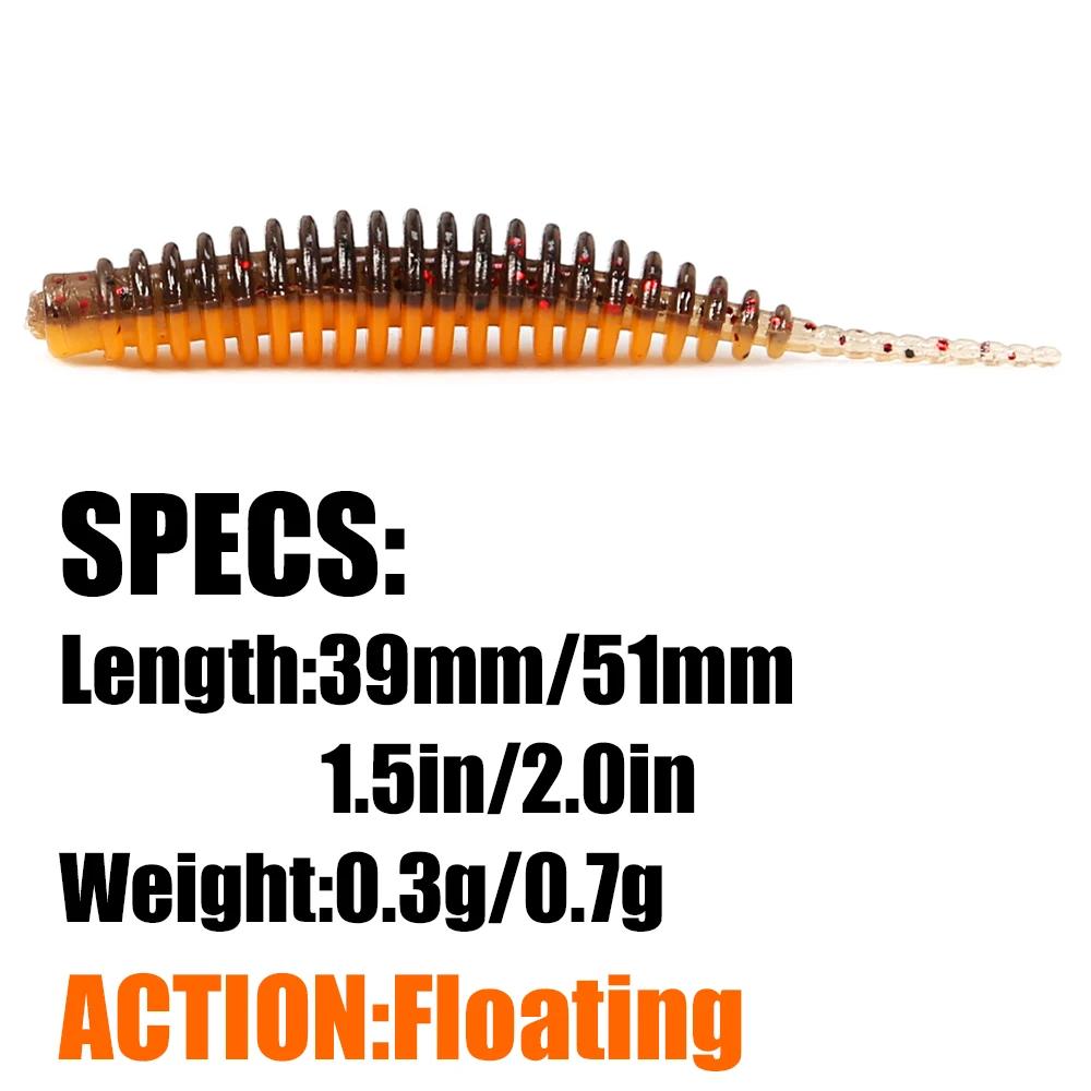 B & U 39mm 51mm TPR appât de ver flottant appât souple Tanta leurres de pêche Pesca carpe pêche bar