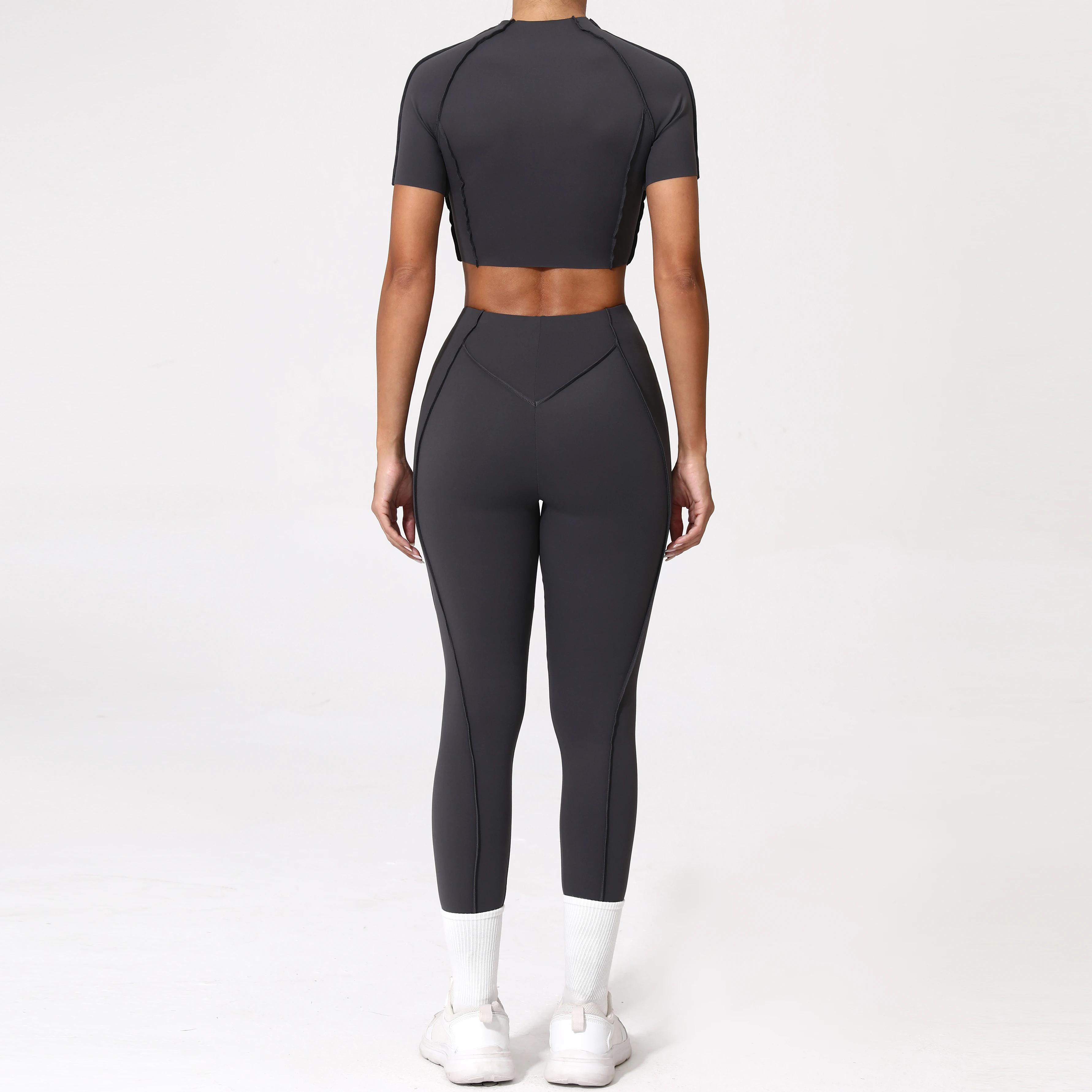 Costume de Yoga 2 pièces pour femmes, ensemble de sport à séchage rapide, survêtement pour course à