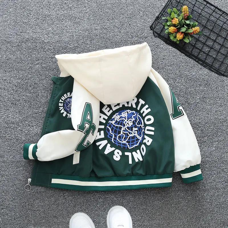 Mode garçons couleur bloc veste de Baseball 2025 printemps automne bébé fille lettre imprimer décont
