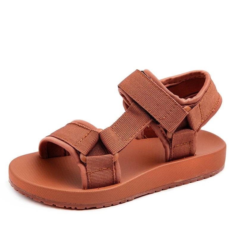 Sandales d'été respirantes pour enfants, chaussures de plage plates antidérapantes pour tout-petits