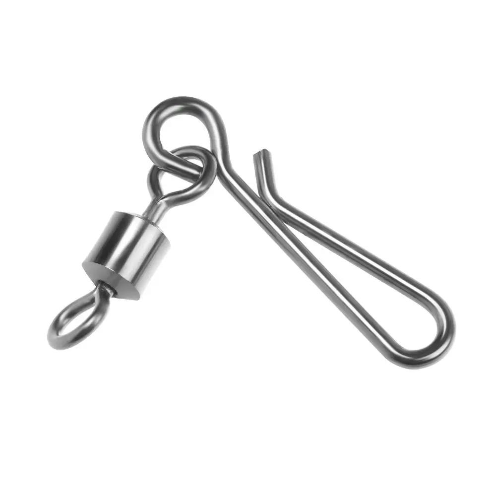 20 pièces/lot 2 # -10 # Connecteur émerillons de pêche, broche de verrouillage, pivotant à pressio