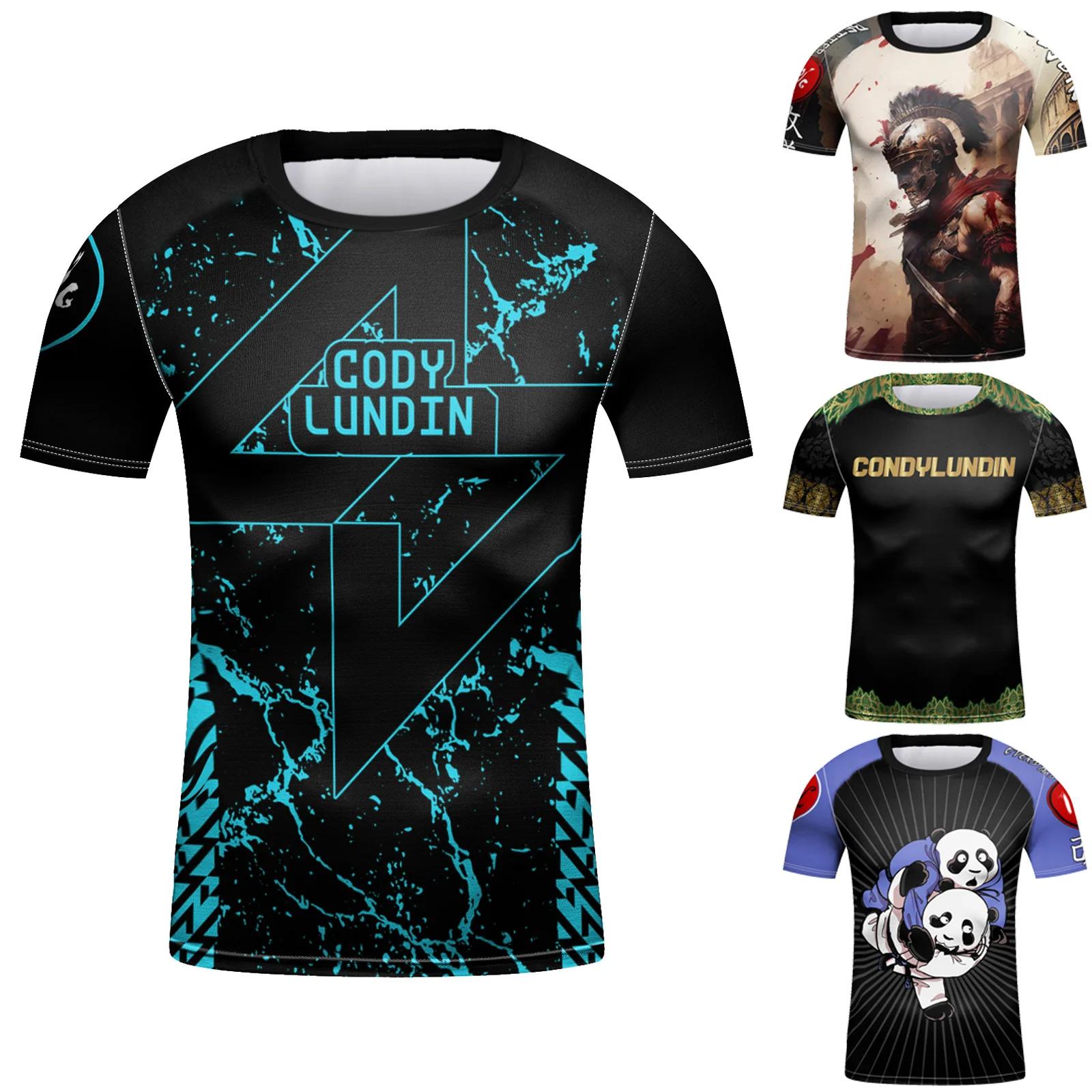 T-shirt de sport MMA BJJ Muay Thai pour enfants, manches courtes, jiu jitsu de boxe, séchage rapide,