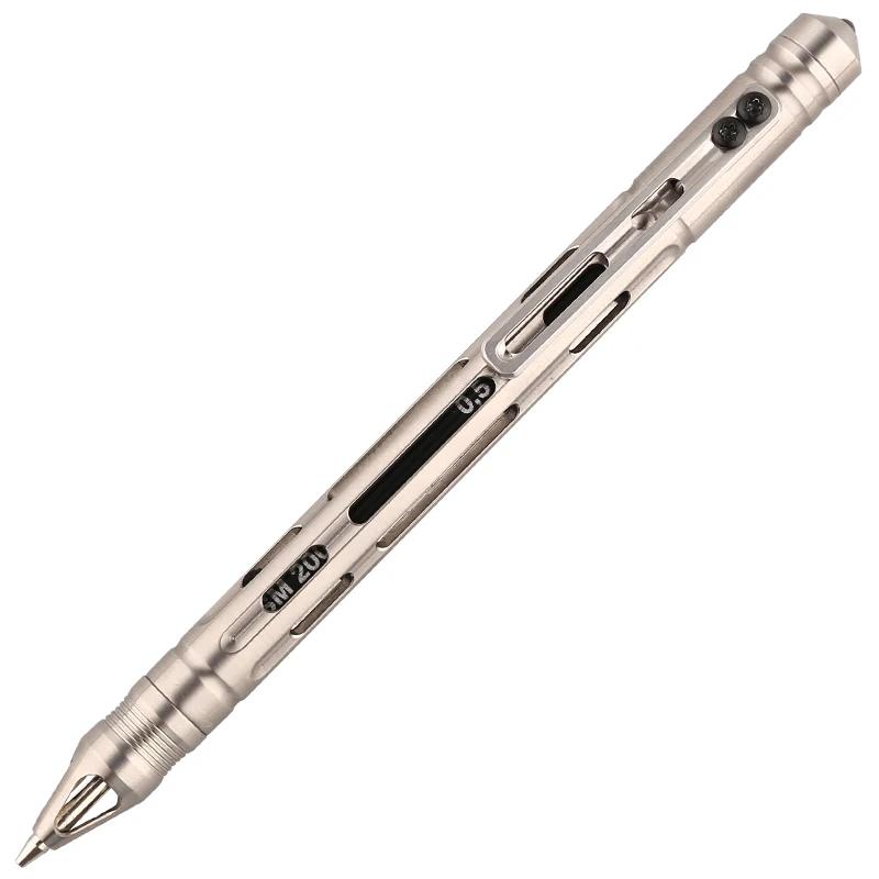 EDC – stylo tactique automatique en alliage de titane à deux usages, équipement multifonctionnel pou