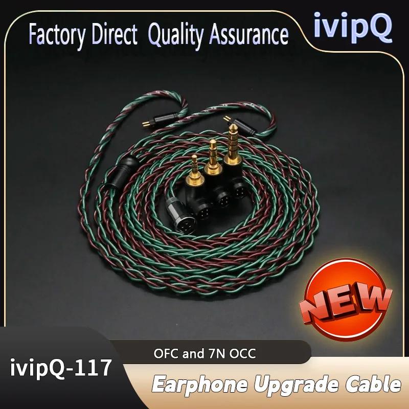 IvipQ-117 8 Core ODavid et 7N OCC Mix Écouteurs haut de gamme Câble de mise à niveau avec prises mod