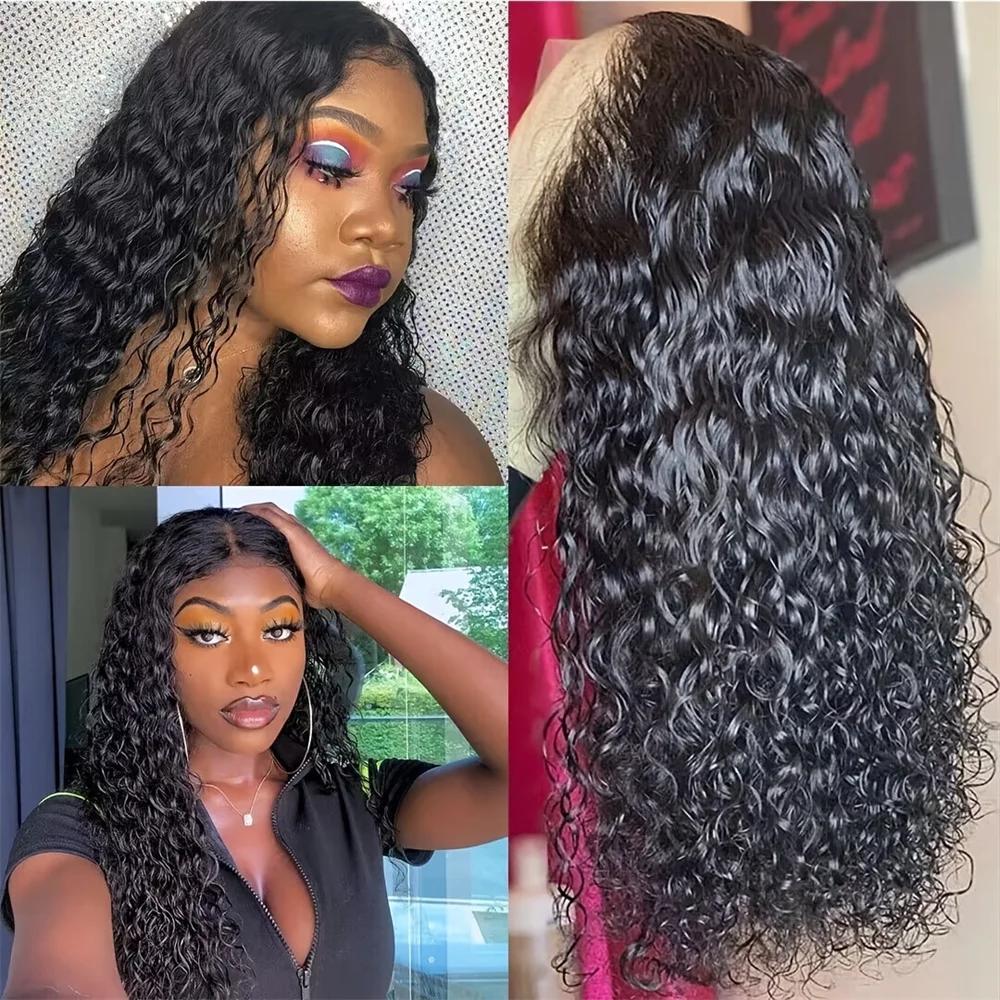 Perruque Lace Front Wig Naturelle Bouclée, Cheveux Humains, Deep Wave, HD, 13x6, 13x4, 30 Pouces, po
